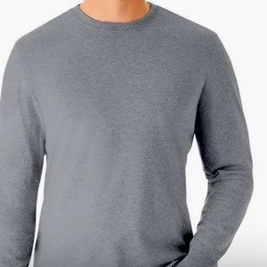 Members Mark Essentially long sleeve Tshirt, heather gray, crew, Sz Med, NWT